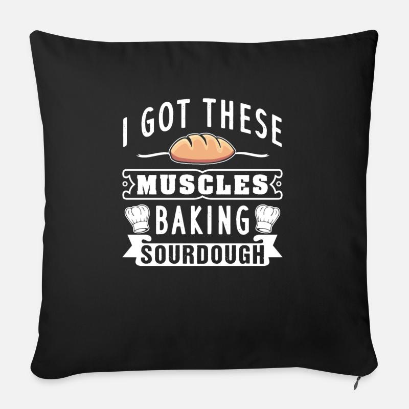 Baker bread baking sourdough gift - Sofa pillow with filling 45cm x 45cm - black