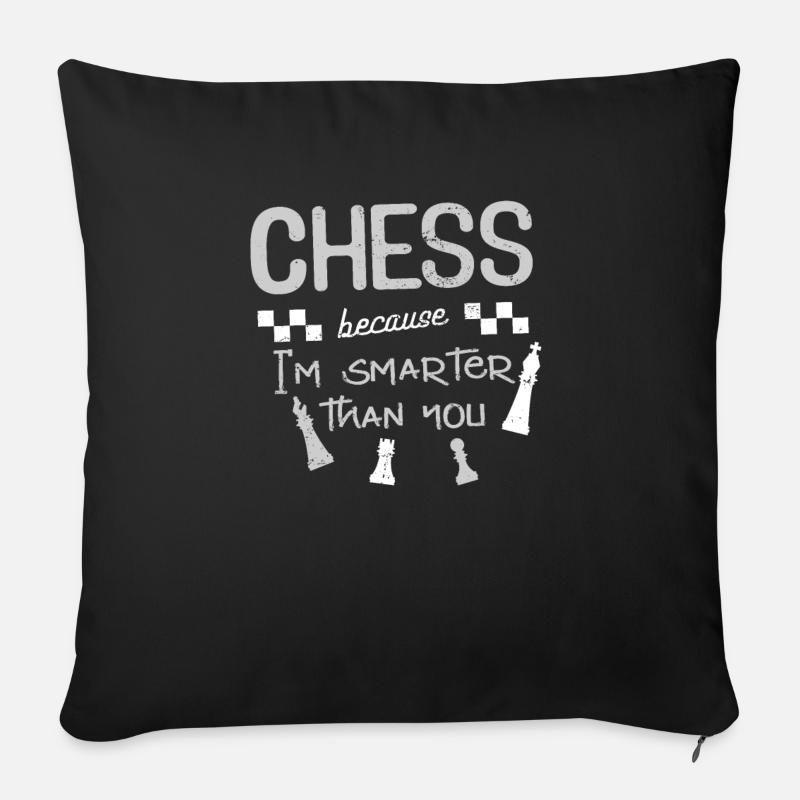 Échecs échecs - Coussin et housse de 45 x 45 cm - noir