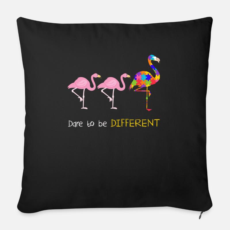 Osez être une conscience différente de l'autisme - Coussin et housse de 45 x 45 cm - noir