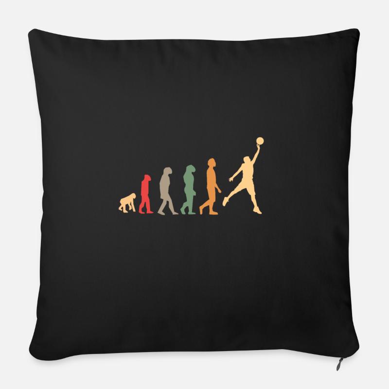 panier de basket vintage, retro evolution avec dunk - Coussin et housse de 45 x 45 cm - noir