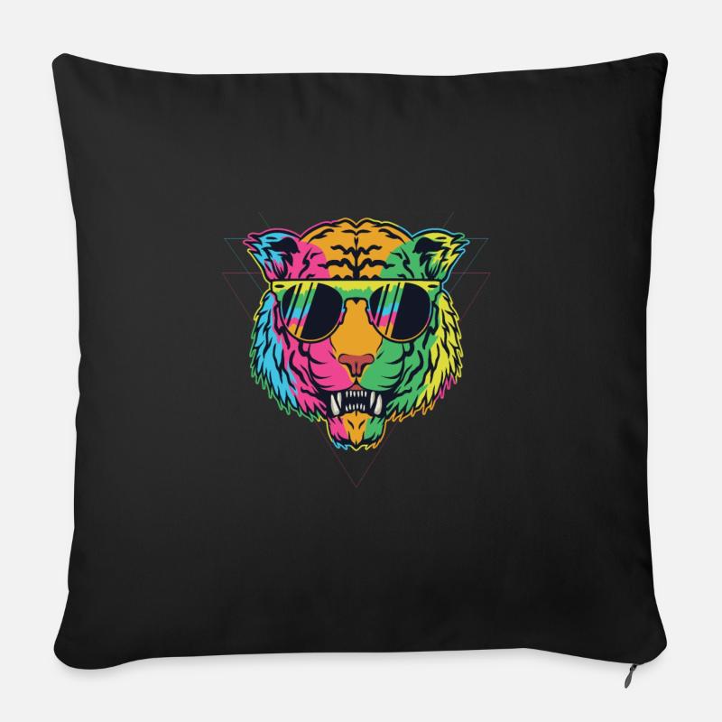 Tiger - Sofakissen mit Füllung 45 x 45 cm - Schwarz