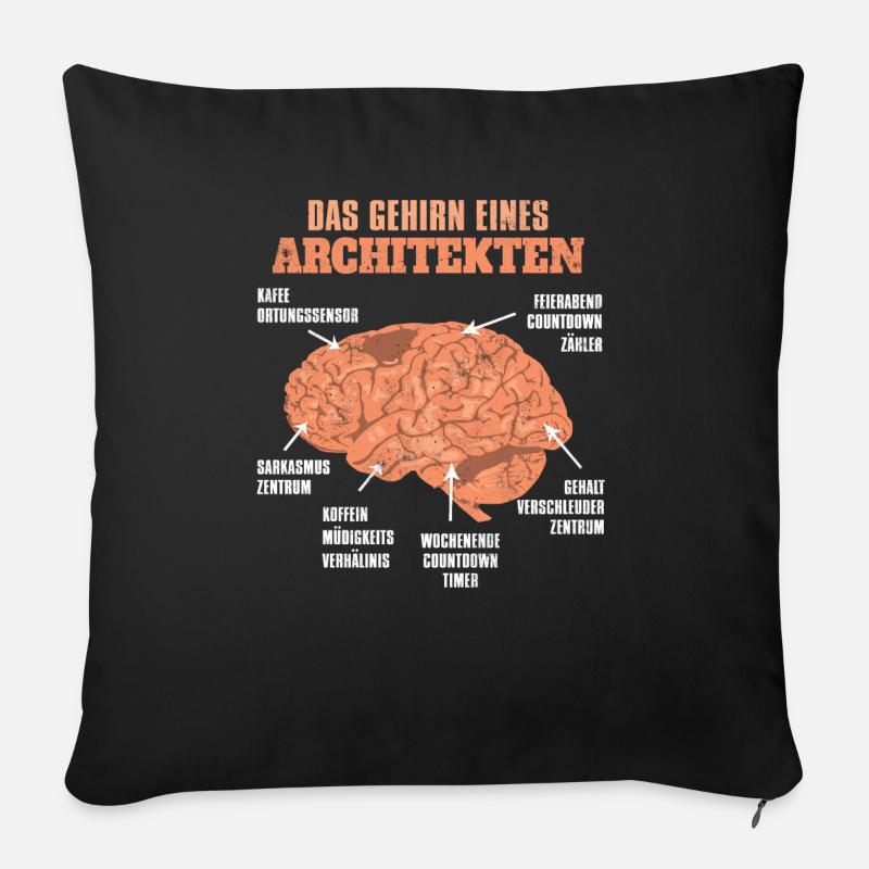 Das Gehirn Eines Architekten - Sofakissen mit Füllung 45 x 45 cm - Schwarz