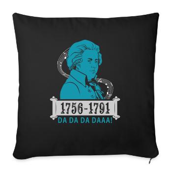 Wolfgang Amadeus Mozart - Sofa pillow with filling 45cm x 45cm - black - Front