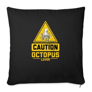 CAUTION Octopus Lover - Sofa pillow with filling 45cm x 45cm - black - Front
