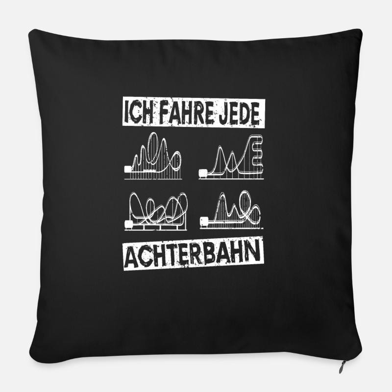 Achterbahn Rollercoaster Freizeitpark Geschenkidee - Sofakissen mit Füllung 45 x 45 cm - Schwarz