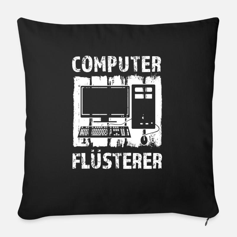 Computer Flüsterer - Sofakissen mit Füllung 45 x 45 cm - Schwarz