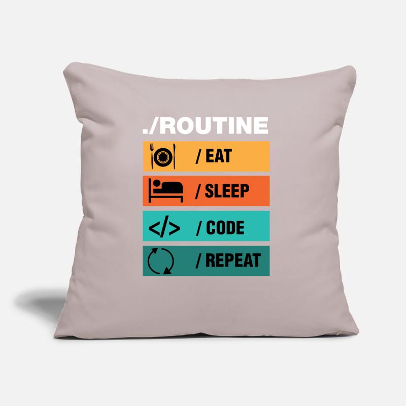 Eat Sleep Code Repeat Programmeur Coussin et housse de 45 x 45 cm