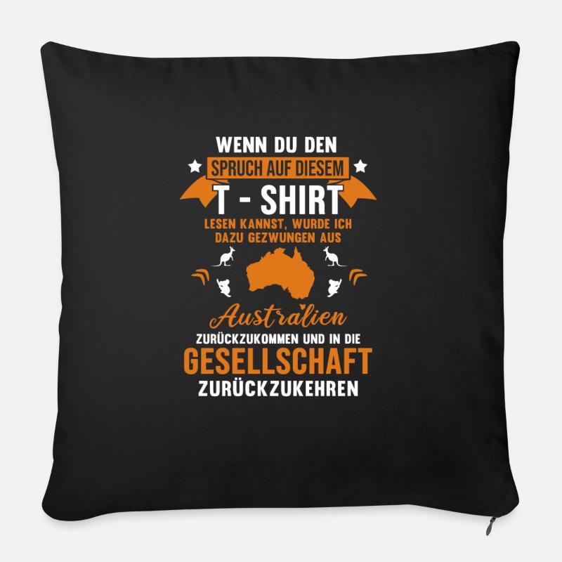 Australien - Sofakissen mit Füllung 45 x 45 cm - Schwarz