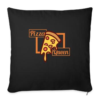 Pizza Queen - Sofa pillow with filling 45cm x 45cm - black - Front