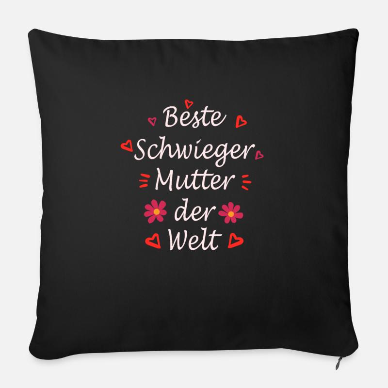 Schwiegermutter Design - Sofakissen mit Füllung 45 x 45 cm - Schwarz