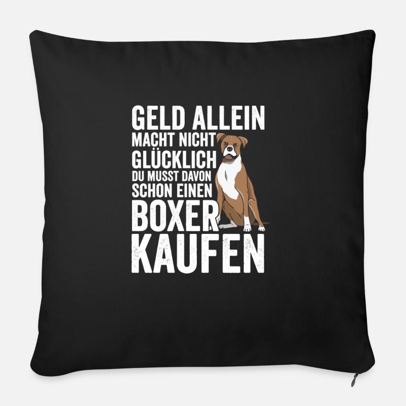 Deutscher Boxer Hundehalter Geschenk - Sofakissen mit Füllung 45 x 45 cm - Schwarz