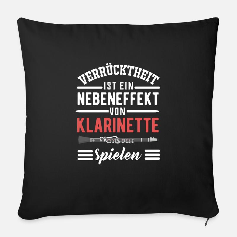 Klarinette - Sofakissen mit Füllung 45 x 45 cm - Schwarz
