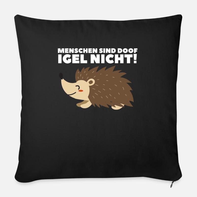 Igel Hedgehog Stacheltier Herbst Geschenk - Sofakissen mit Füllung 45 x 45 cm - Schwarz