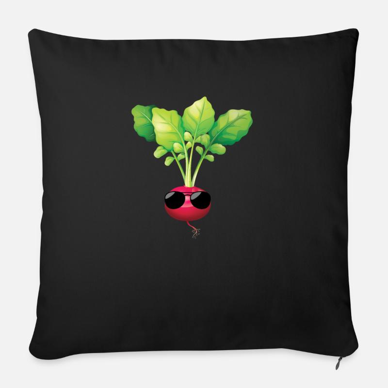Radieschen Sonnenbrille Gartenarbeit Gärtner - Sofakissen mit Füllung 45 x 45 cm - Schwarz