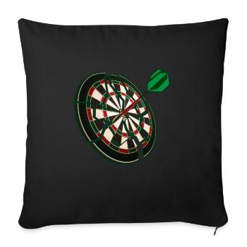 Dart Bullseye Dart player dartboard - Sofa pillow with filling 45cm x 45cm - black - Front