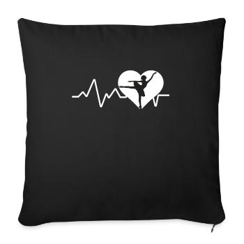 Ballerina Heartbeat Ballet Ballerinas Dancer - Coussin et housse de 45 x 45 cm - noir - Devant