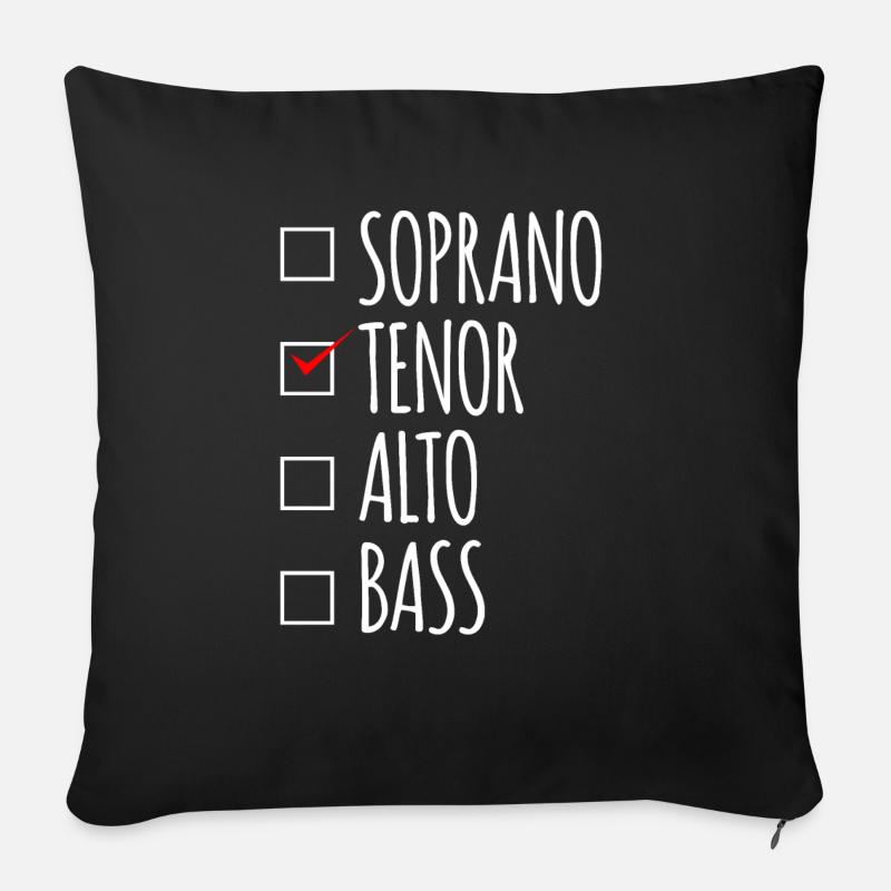 Voix de choeur de basse soprano ténor alto - Coussin et housse de 45 x 45 cm - noir