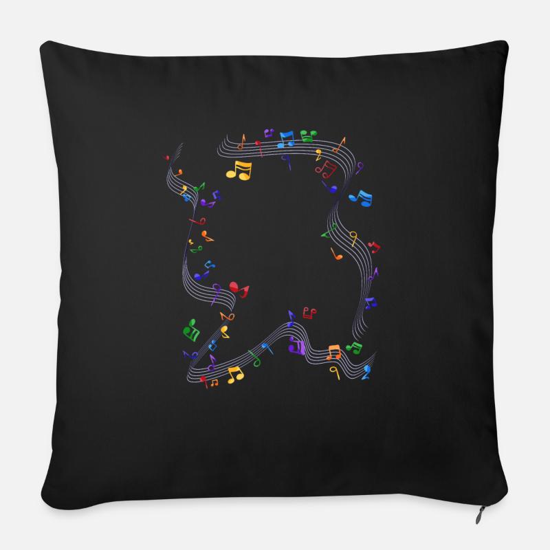 Musik - Sofakissen mit Füllung 45 x 45 cm - Schwarz