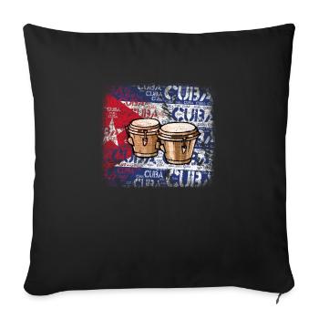 Bongos Salsa Music T-Shirt - Sofa pillow with filling 45cm x 45cm - black - Front