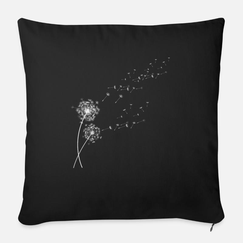 Pusteblume, Knäuelgras, Löwenzahn - Sofakissen mit Füllung 45 x 45 cm - Schwarz