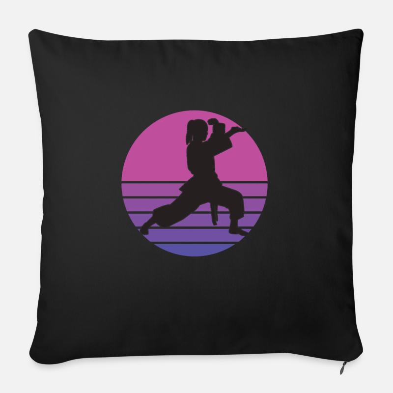 karate karate Mädchen karate Kinder Karate - Sofakissen mit Füllung 45 x 45 cm - Schwarz