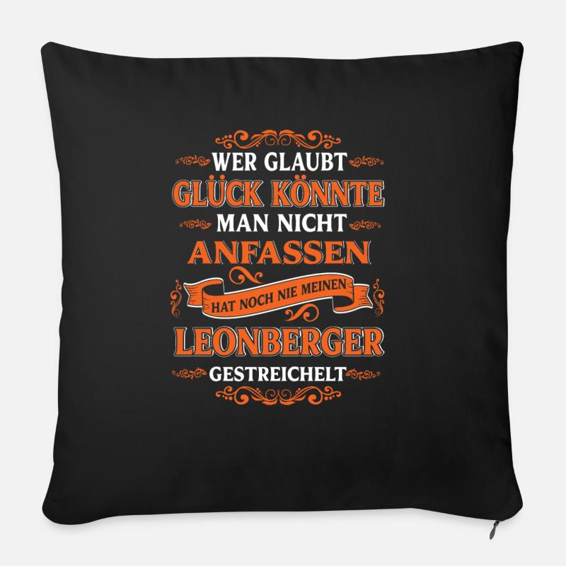 Leonberger Hund Hunde Geschenk - Sofakissen mit Füllung 45 x 45 cm - Schwarz