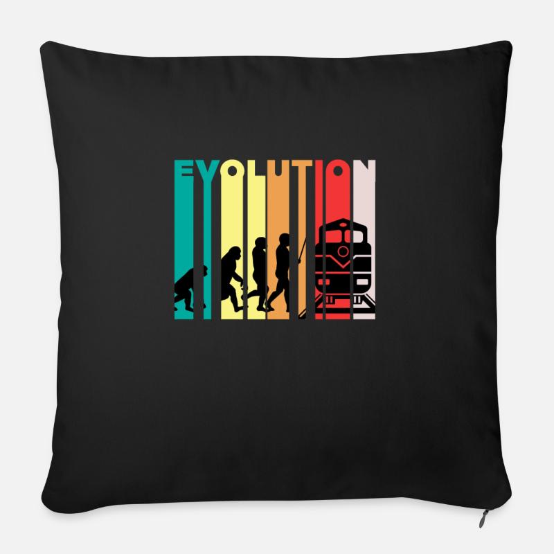 Evolution des Triebfahrzeugführergeschenks - Sofakissen mit Füllung 45 x 45 cm - Schwarz