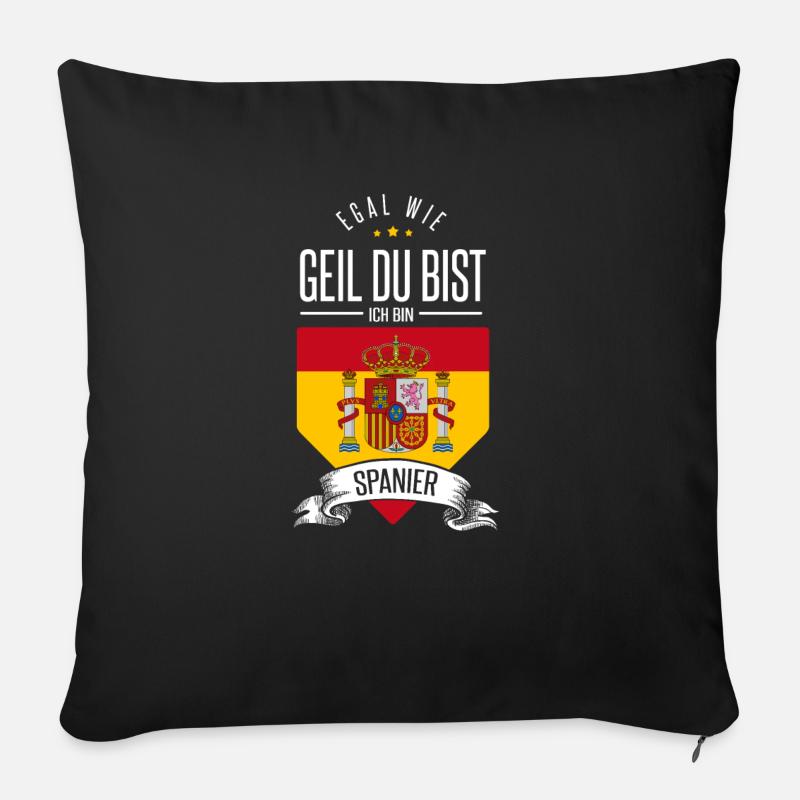 Spanien - Sofakissen mit Füllung 45 x 45 cm - Schwarz