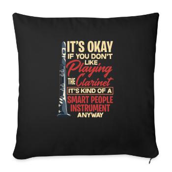 Instrument de musique clarinette - Coussin et housse de 45 x 45 cm - noir - Devant