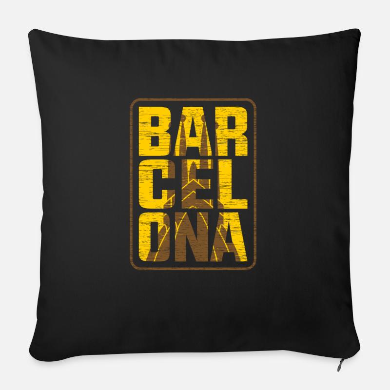 Barcelone - Coussin et housse de 45 x 45 cm - noir