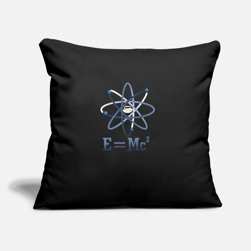 E = MC2 - Élément d'atome de café Coussin et housse de 45 x 45 cm