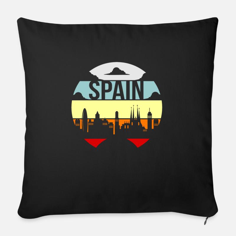 Spanien - Sofakissen mit Füllung 45 x 45 cm - Schwarz