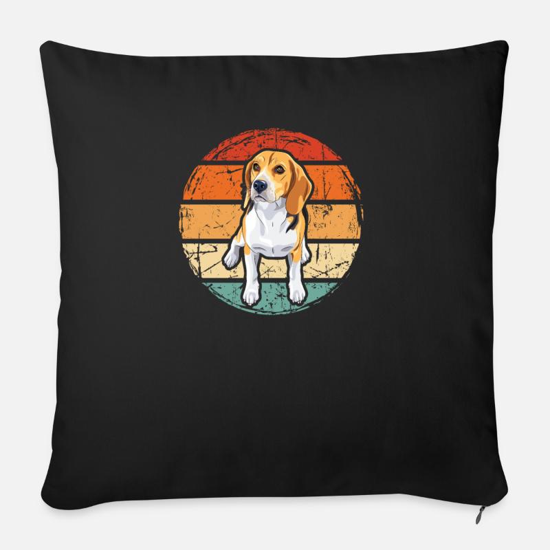 Beagle - Sofakissen mit Füllung 45 x 45 cm - Schwarz