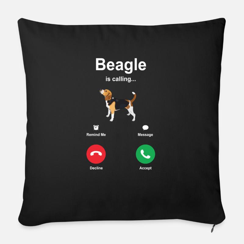 Beagle Hündchen Geschenkidee - Sofakissen mit Füllung 45 x 45 cm - Schwarz