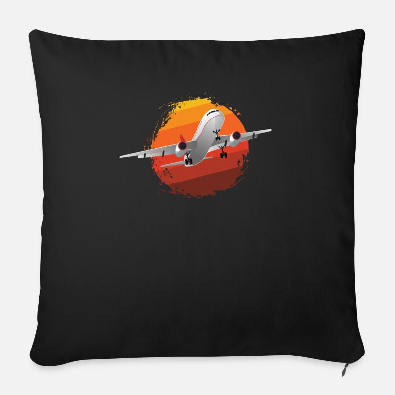 Flugzeug - Sofakissen mit Füllung 45 x 45 cm - Schwarz