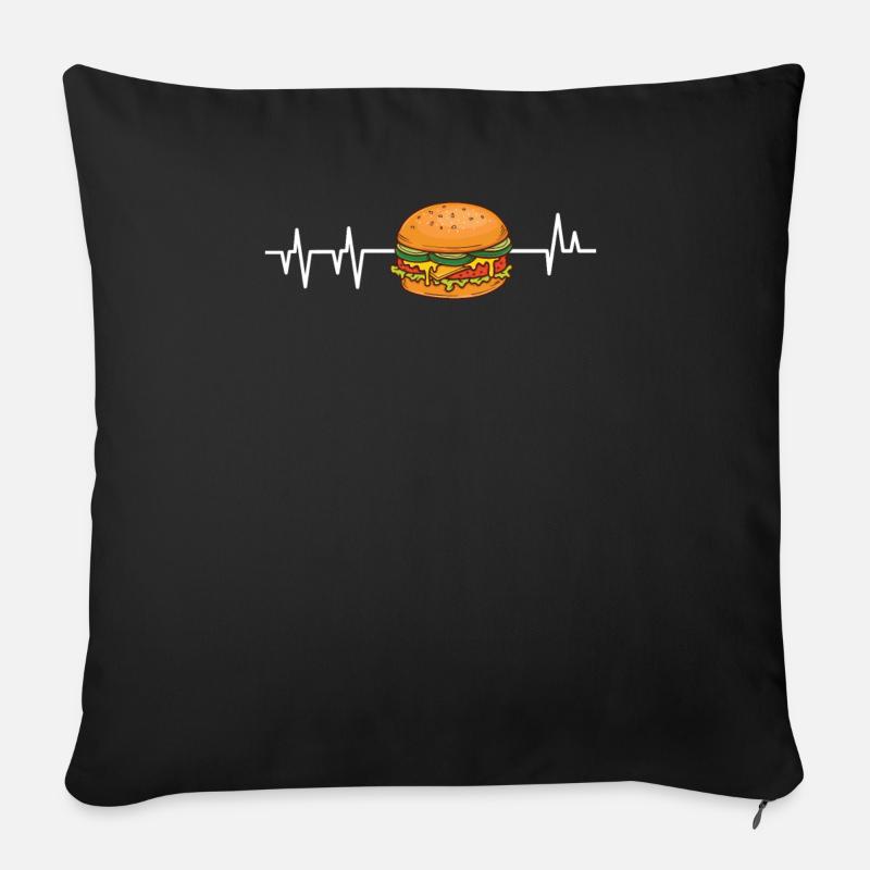 Burger Hamburger - Sofakissen mit Füllung 45 x 45 cm - Schwarz