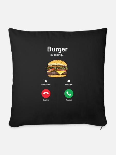 Burger Hamburger - Sofakissen mit Füllung 45 x 45 cm - Schwarz