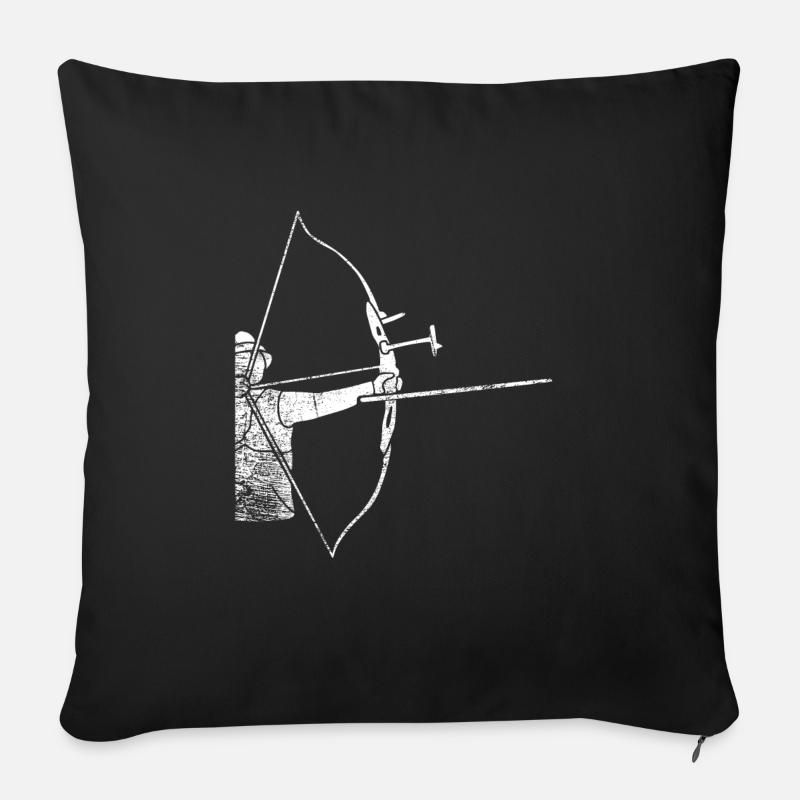 Großer Bogenschütze Bogen - Sofakissen mit Füllung 45 x 45 cm - Schwarz