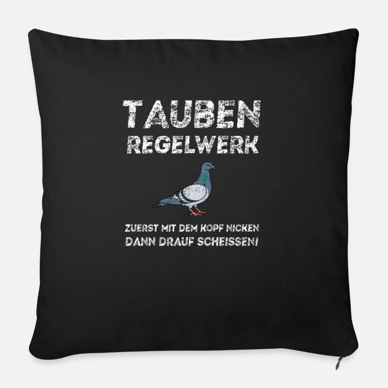 Tauben - Sofakissen mit Füllung 45 x 45 cm - Schwarz