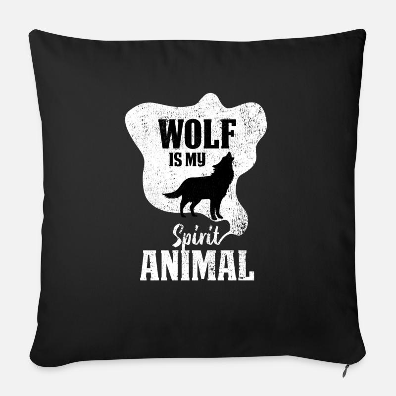 Wolf - Sofakissen mit Füllung 45 x 45 cm - Schwarz