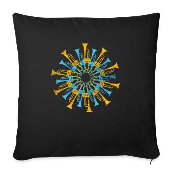Trumpet - Sofa pillow with filling 45cm x 45cm - black - Front