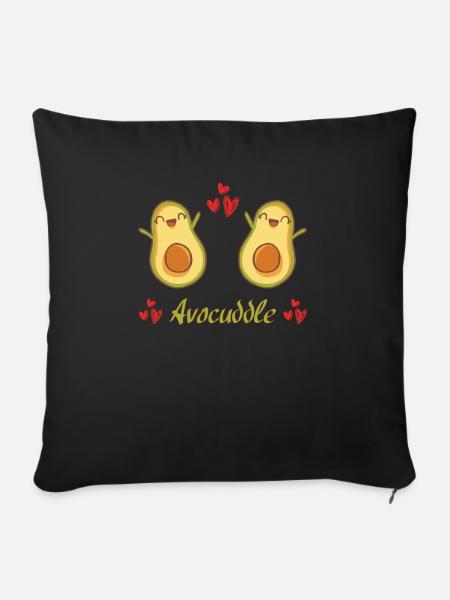 Avocado Avocuddle Vegan Gemüse Geschenkidee - Sofakissen mit Füllung 45 x 45 cm - Schwarz