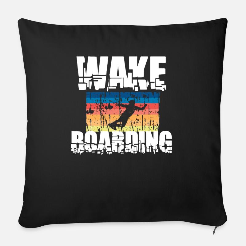 Wakeboard Wakeboarding - Sofakissen mit Füllung 45 x 45 cm - Schwarz