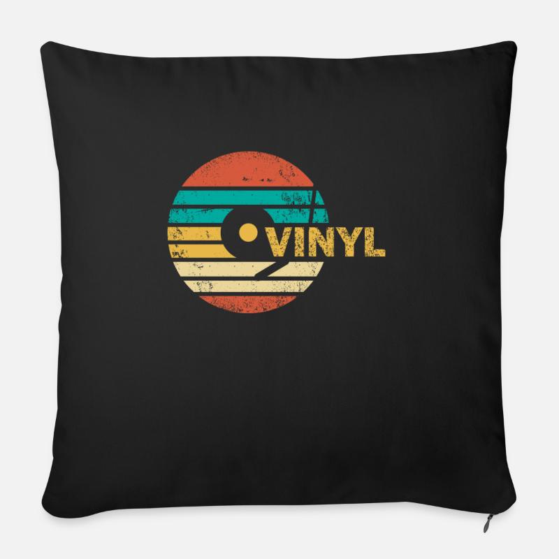 Vinyl Schallplatte - Sofakissen mit Füllung 45 x 45 cm - Schwarz