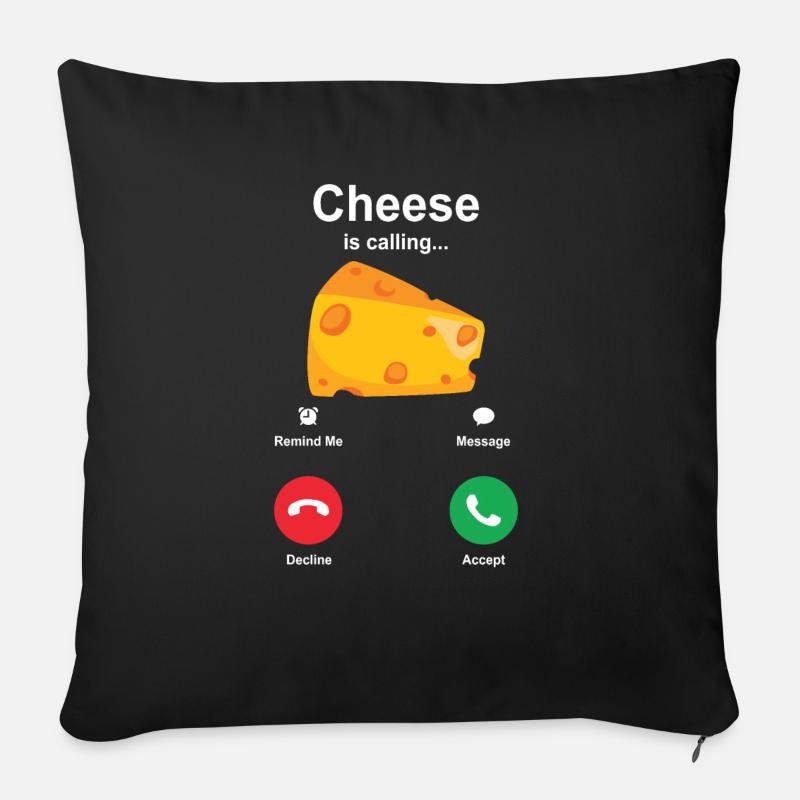 Käse - Sofakissen mit Füllung 45 x 45 cm - Schwarz