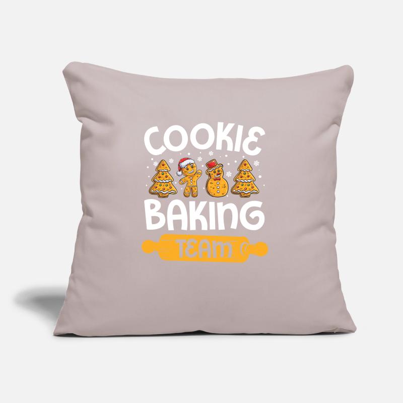 Back Team Bakers Christmas Cookie Baking Gingerbread Sofa pillow with filling 45cm x 45cm