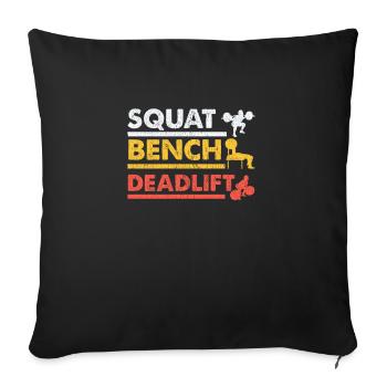 Gym workout strength triathlon bench press - Sofa pillow with filling 45cm x 45cm - black - Front