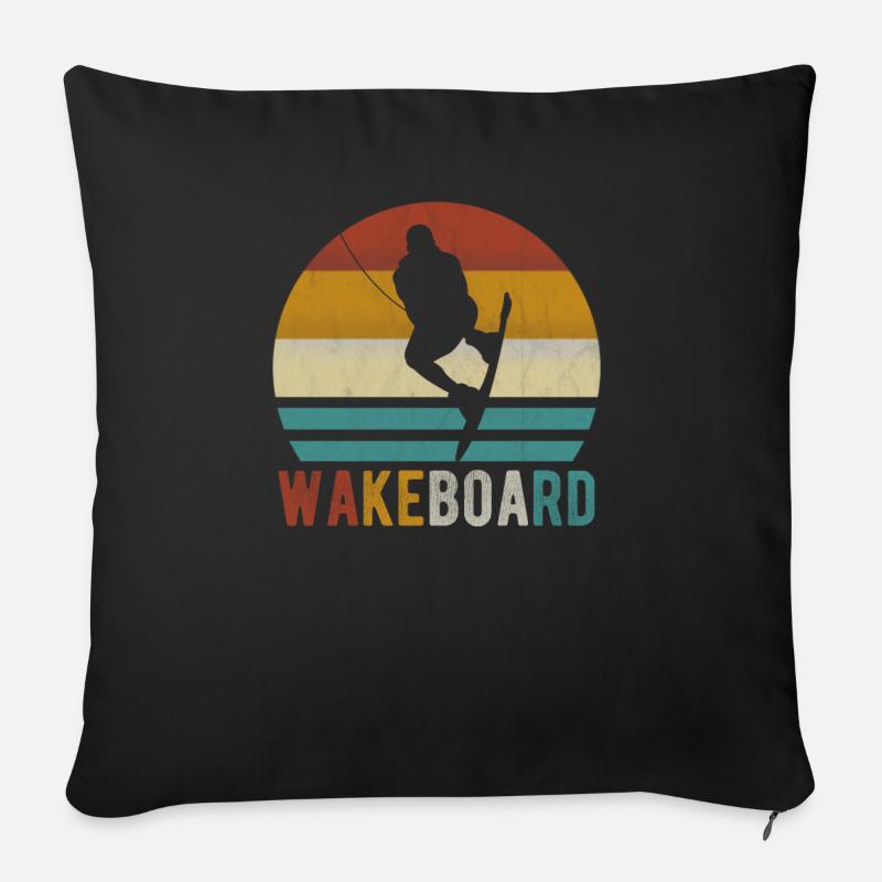 Wakeboard Wakeboarder Wakeboarding Wake retro - Sofakissen mit Füllung 45 x 45 cm - Schwarz