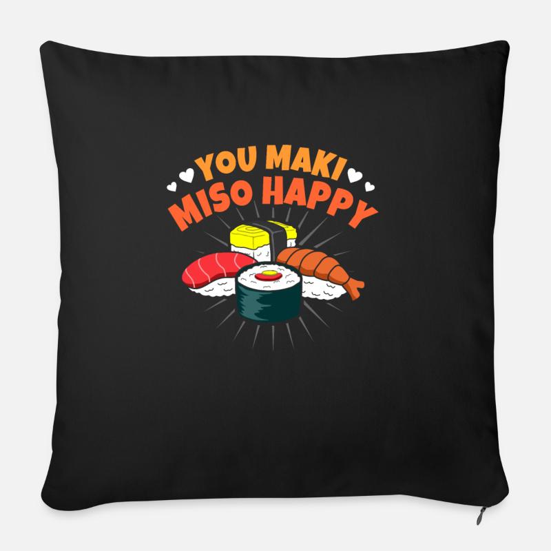 Sushi - Coussin et housse de 45 x 45 cm - noir