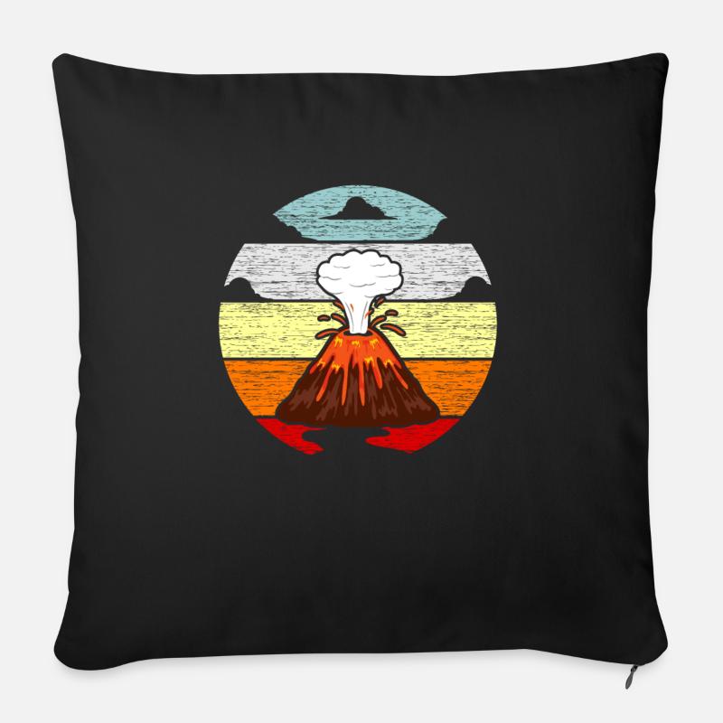 Vulkan Lava Eruption Motiv Geschenkidee - Sofakissen mit Füllung 45 x 45 cm - Schwarz